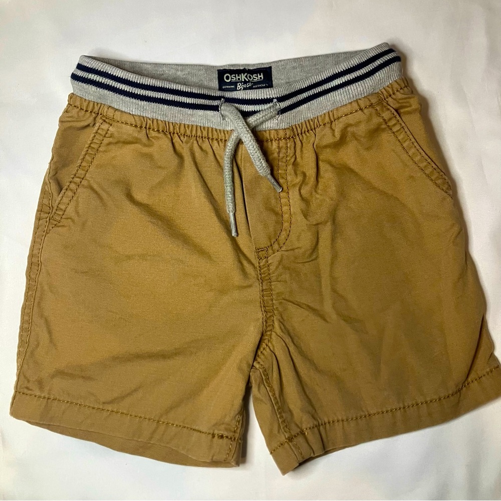 OshKosh G’Gosh Boys Drawstring Shorts 100% Cotton  Size 24M Tan